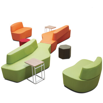 创意异形接待沙发 休闲沙发布艺皮艺组合沙发公共区办公沙发家具 3 3