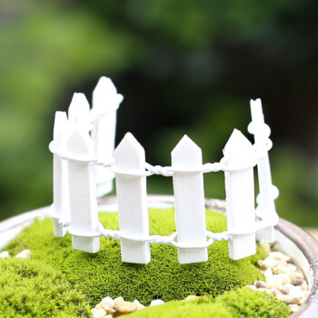多肉植物苔藓微景观装饰摆件木质仿真小栅栏小篱笆木围栏 白色