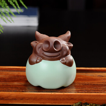 创意茶杯套装生肖汝窑茶宠杯主人杯陶瓷开片釉品茗杯功夫茶具家用