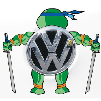 忍者神龟汽车贴纸大众车标个性改装贴车身装饰创意车贴汽车尾标贴