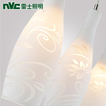 雷士照明 NVC 餐厅灯 吊灯餐吊灯 创意吧台灯 饭厅餐厅灯饰 三头吊灯EUD9016 配雷士LED3W白光球泡3只