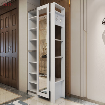 门厅柜玄关柜隔断柜推拉穿衣镜鞋柜衣帽柜换鞋凳组合定制 推拉款800长
