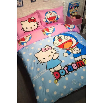 卡通棉kitty被单kt床上用品多啦a梦儿童三四件套 猫猫爱