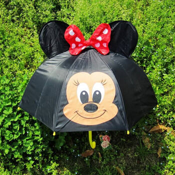 出口品质儿童雨伞卡通3d立体男女宝宝雨伞小孩遮阳伞 太阳伞 新黑米妮