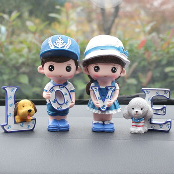 装饰品车内车上车载用品内饰车饰品摆饰 a款站立love海军情侣【图片