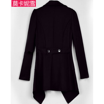 莫卡妮雪 2016春装新款大码女装两件套风衣+连衣裙 红色 S