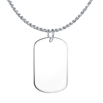 s999纯银牌项链吊坠男士吊牌霸气定制身份牌个性刻字牌