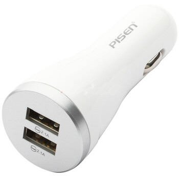 
                                        品胜 爱车充 USB车载充电器iPhone ipad air iPod平板车充 点烟器车充 品胜双USB车充 (1A-2A)双输出 标配                
