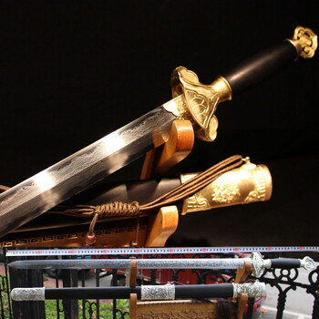 精品龙泉刀剑 宋剑一体长剑镇宅宝剑锰钢防身长款冷兵器未开刃 全铜
