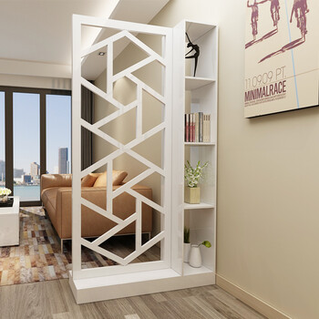 工匠时光简约现代风格 玄关柜隔断 门厅柜装饰柜双面镂空白色烤漆创意