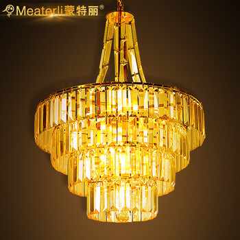 蒙特丽 金黄色水晶吊灯94104-450 豪华餐厅灯客厅灯卧室灯具(B) 450mm