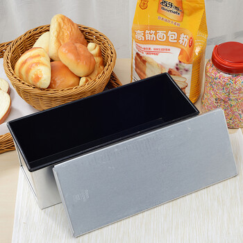 
                                        三能 烘焙工具 大号吐司盒1200克 长方形带盖 面包吐司模具 烤箱配件 SN2004 1200g土司盒                