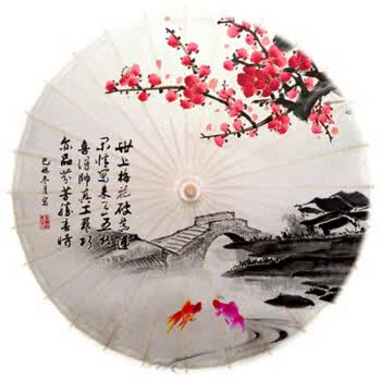 油纸伞水墨山水梅花传统礼品装饰伞装修伞防雨旗袍模特舞蹈伞 直径1米