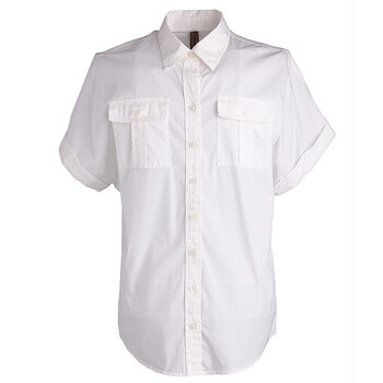 老海军(old navy)衬衫 翻领短袖男装纯色休闲白色xl码539647