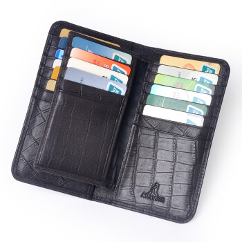 韵歌（Yvongo）长款卡包名片夹男士牛皮超薄卡套钱包卡夹大容量真皮卡片包收纳银行卡套新品