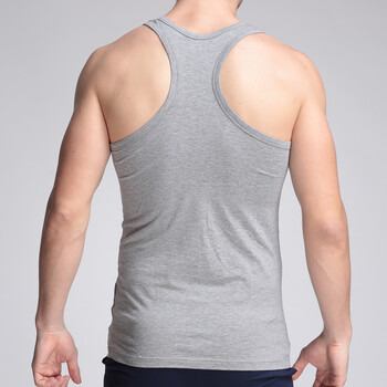 男背心莫代尔吊带夏季运动紧身无袖跨栏打底圆领青年健身汗衫棉 工字