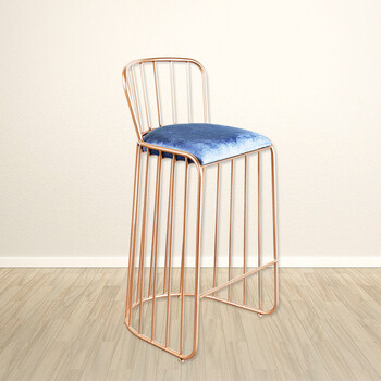 北欧金属铁艺凳子时尚创意靠背椅现代简约个性艺术吧台咖啡厅椅子