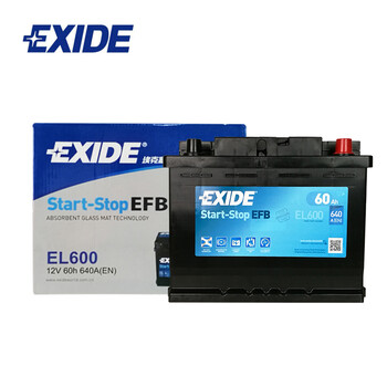 exide埃克塞德el600启停蓄电池60ah/12v适配本田捷达新宝来汽车电瓶