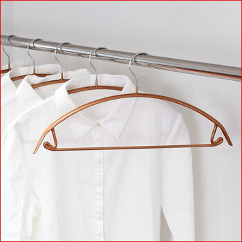 购懒角落 加粗浸塑防滑半圆防变形衣架 金属无痕防风晾衣架 6 紫色 5