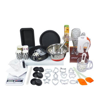 闪点MERITCOOK烘焙工具套装 蛋糕模具烤箱用 披萨蛋挞饼干烤盘模具 西点烘培模具套装 全套(+1元送抹刀)