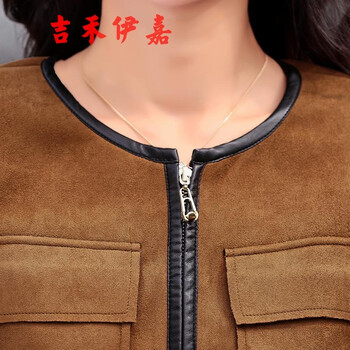吉禾伊嘉2015秋装新款韩版宽松显瘦七分袖休闲女式风衣中长款外套春秋女装 酒红色 M