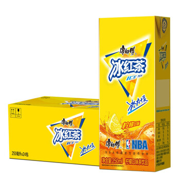 康师傅 冰红茶250ml*24盒装柠檬味饮料柠檬凉茶饮料