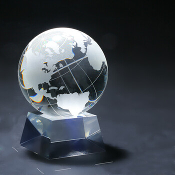 家居装饰品工艺品 创意生日礼物 水晶球摆件-地球 中号