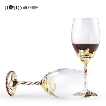 
                                        罗比罗丹玻璃红酒杯礼盒装 定制刻字高脚杯婚礼对杯龙凤中式婚礼酒杯                