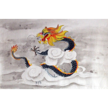 8600 国画 龙 十二生肖 工笔龙 字画 书画 礼品画