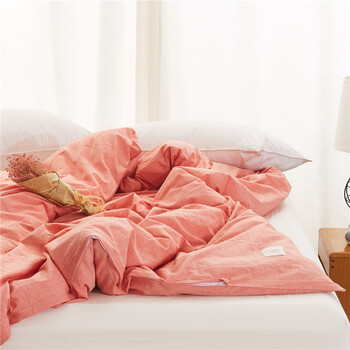 水洗棉被套200x230cm被罩单件180x220x240cm大被罩 桔 160x210cm(被套