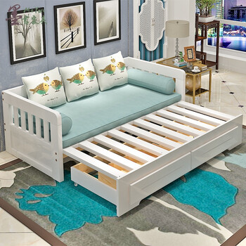 可折叠客厅双人1.5实木多功能坐卧两用1.