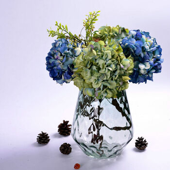 协晨 欧式彩色玻璃菱形花瓶插花花器家居软装创意装饰客厅餐厅卧室