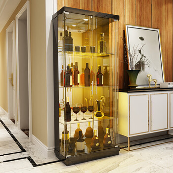 工匠时光酒柜 现代简约玻璃小酒柜客厅储物柜餐厅红酒柜隔断柜 酒柜