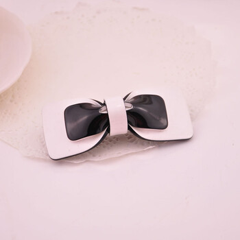 韩版一字夹弹簧夹双层蝴蝶结顶夹马尾夹发夹头饰品 白色