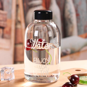 水杯创意女学生花茶杯子厨具水具家用家居玻璃杯 600毫升玻璃款(裸杯)