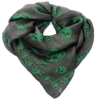 alexander mc queen 亚历山大·麦昆女士灰色骷髅头印花围巾 110640 3