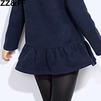 ZZ&FF 2015秋冬新款韩版时尚女装修身显瘦休闲连帽套头外套卫衣  8922 藏蓝色 XXL