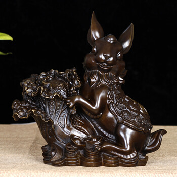 兔子摆件 招财纳福生肖兔工艺品 家居装饰品生肖百财兔元宝兔生日礼品