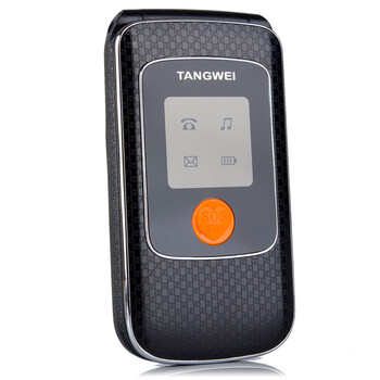 唐为（TANGWEI) TW100 GSM 移动/联通2G 老人手机 翻盖手机(双卡双待) 黑色