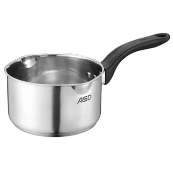 
                                        爱仕达奶锅 ASD 16CM可立盖304不锈钢小奶锅 电磁炉通用煮奶锅 LG1916                