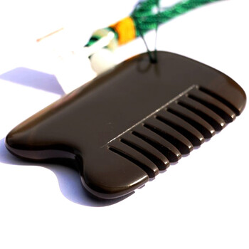 采药师(caiyaoshi) 玄黄泗滨砭石梳两用多功能刮痧梳子 小u梳子 砭石