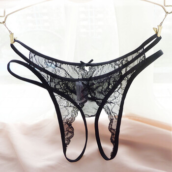 蕾丝内裤女性感开裆全透明内裤女式诱惑大码胖mm情趣开档内裤实拍