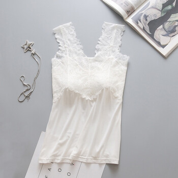 白色蕾丝抹胸吊带背心长款裹胸少女带胸垫文胸防性感内衣上衣 白色