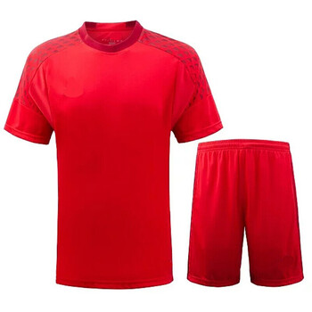 凹凸青少年足球服套装训练球衣吸汗透气光板可印字 红色 2xl(175--180