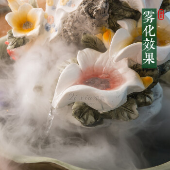 
                                                            欧式客厅电视柜装饰品流水喷泉摆件工艺品实用结婚礼物 蓝色(不含雾化器)                