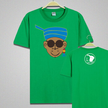 魅星紫彝族t恤人物头像民族风短袖男中国风夏季情侣半袖 绿色 l【请