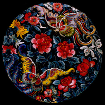 星辉苏绣刺绣diy0基础套件祝寿吉祥荷花牡丹团花送教程 团花1 40cmx40