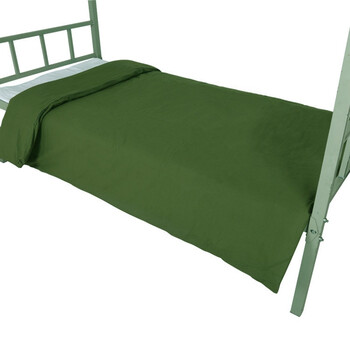 棉陆军绿床单 学生宿舍消防 军训用单人被罩 军绿被套 三件套 斜纹