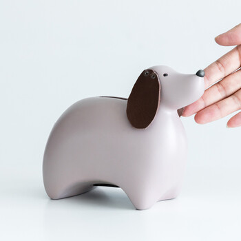 创意家居动物摆件客厅酒柜房间装饰存钱储钱罐实用摆设 小狗存钱罐