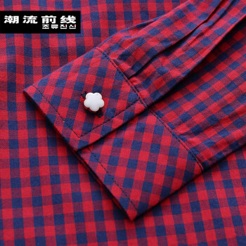 潮流前线 新款娃娃领衬衫女长袖显瘦套头格子衬衣学院风 宝石蓝 M